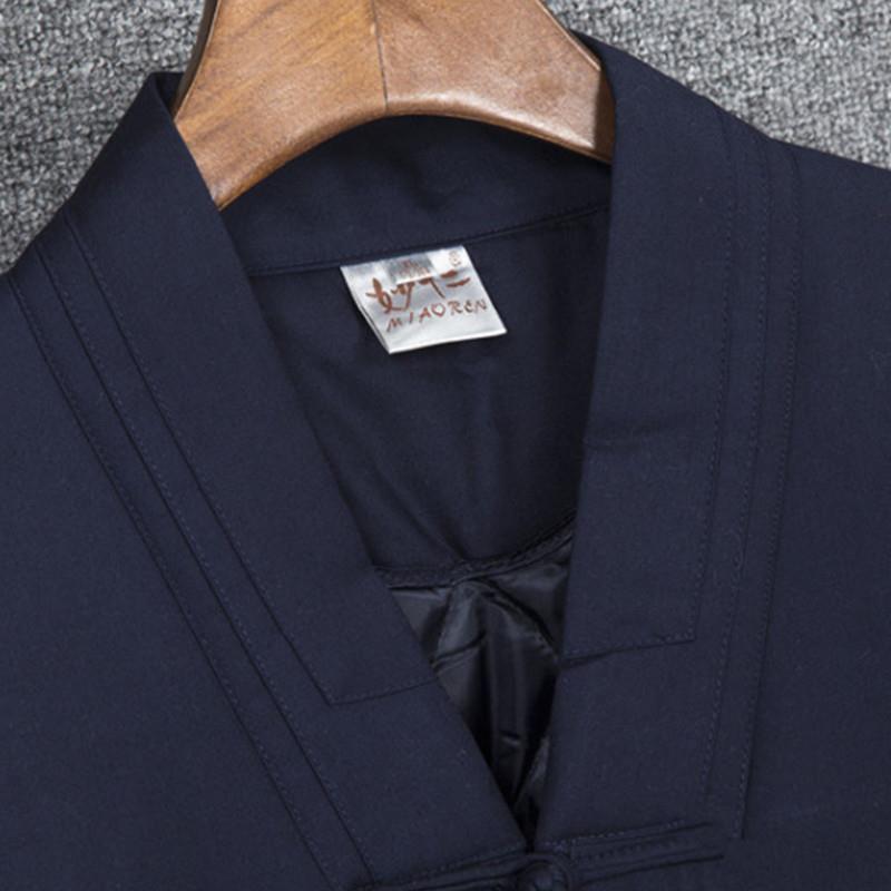 对襟棉道服长褂冬季道袍绒长褂绒短褂绒裤加厚道棉袄棉袍短褂