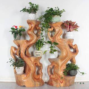 香樟木根雕花架实木树根天然原木底座落地客厅木雕摆件根艺多款