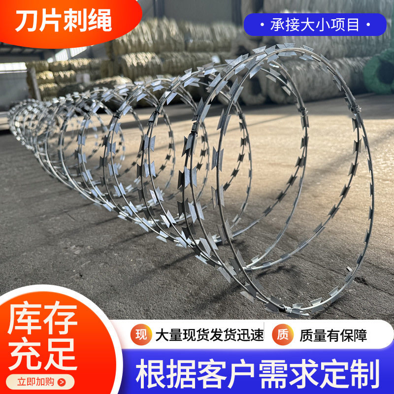 刀片刺绳双股不锈钢刺丝滚笼防锈防护网刺网带刺防盗围墙防爬网