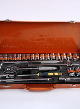 25PC套筒组套工具汽车手动汽修维修组合工具套筒扳手套装