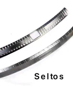 适用20款起亚KX3不锈钢后备箱护板傲跑门槛条Seltos内饰改装配件