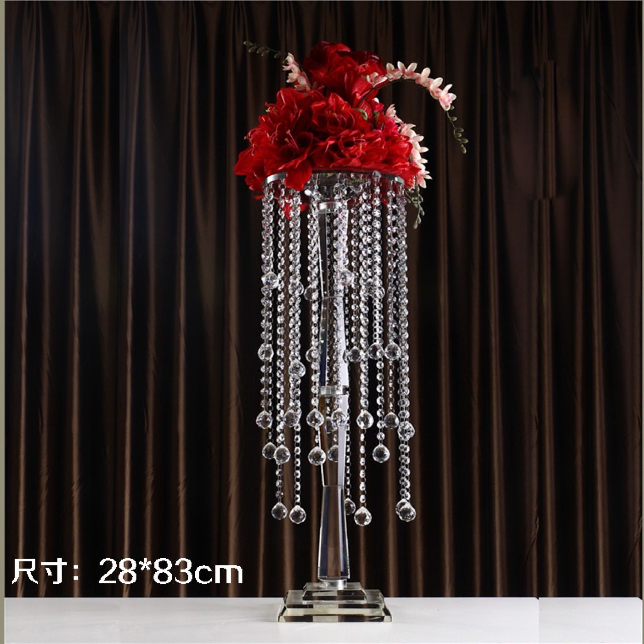 厂家直销水晶花架  婚庆路引摆件水晶烛台 蛋糕塔/花托工艺品