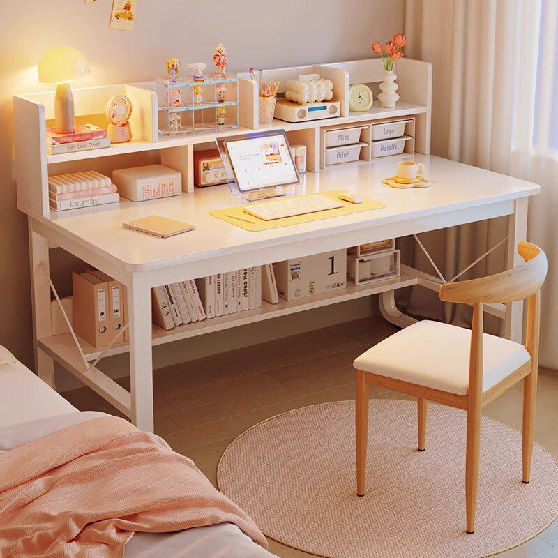 中小学生书桌书架一体家用电脑桌台式简约学习写字桌办公桌椅组合