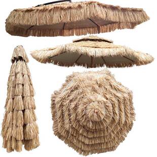 户外茅草伞伞面涤纶遮阳伞伞布替换防晒防雨布花园稻草伞布面换新