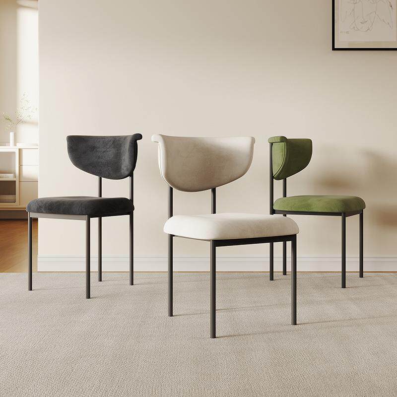 法式奶油风餐厅布艺餐椅北欧时尚感餐桌椅子现代设计师酒店凳子