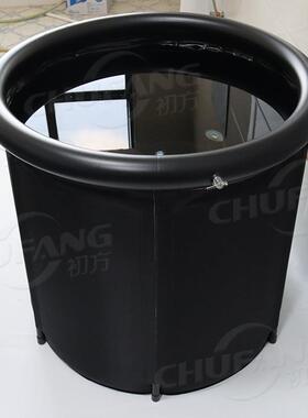 黑色泡澡桶折叠大号加厚洗澡充气浴缸家用折叠浴桶便携冰浴桶冰桶