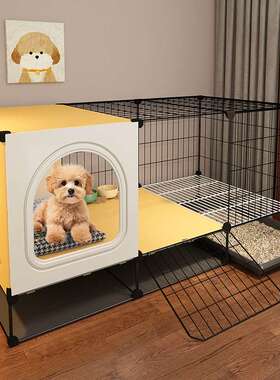 狗笼子带厕所分离一室厅卫别墅小型犬幼犬家用室内狗窝宠物笼