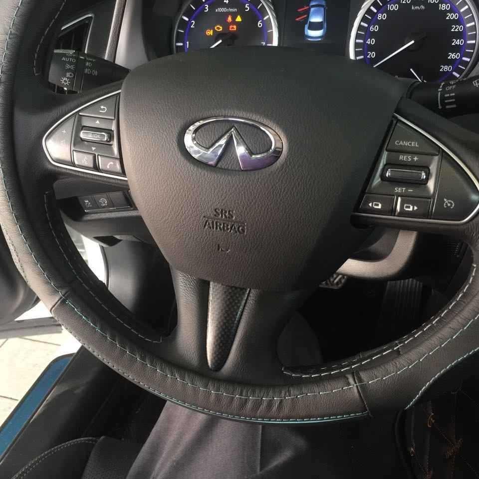 适用英菲尼迪Q50 Q50L 碳纤维方向盘盖贴片