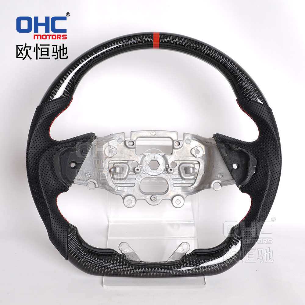 适用福特2022+FORD RangerT9/EVEREST碳纤维方向盘平底运动打孔皮