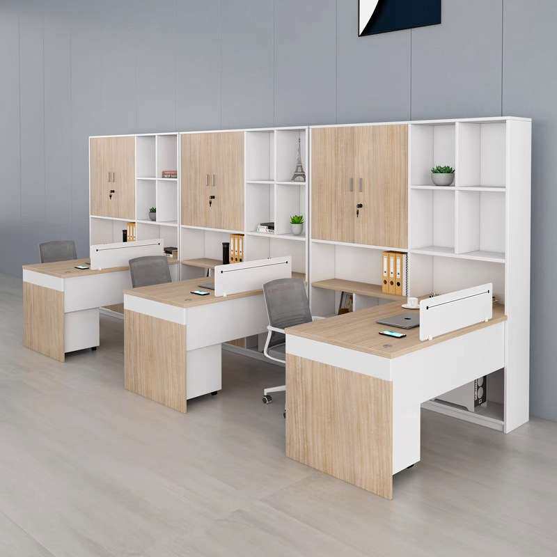 办公桌椅组合卡座办公室2人两双人位工位财务桌子带高柜简约现代