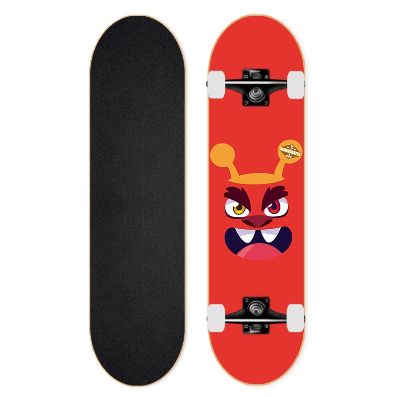 滑板板面成人男女儿童短双翘板枫木鱼板四轮滑板车3108滑板款