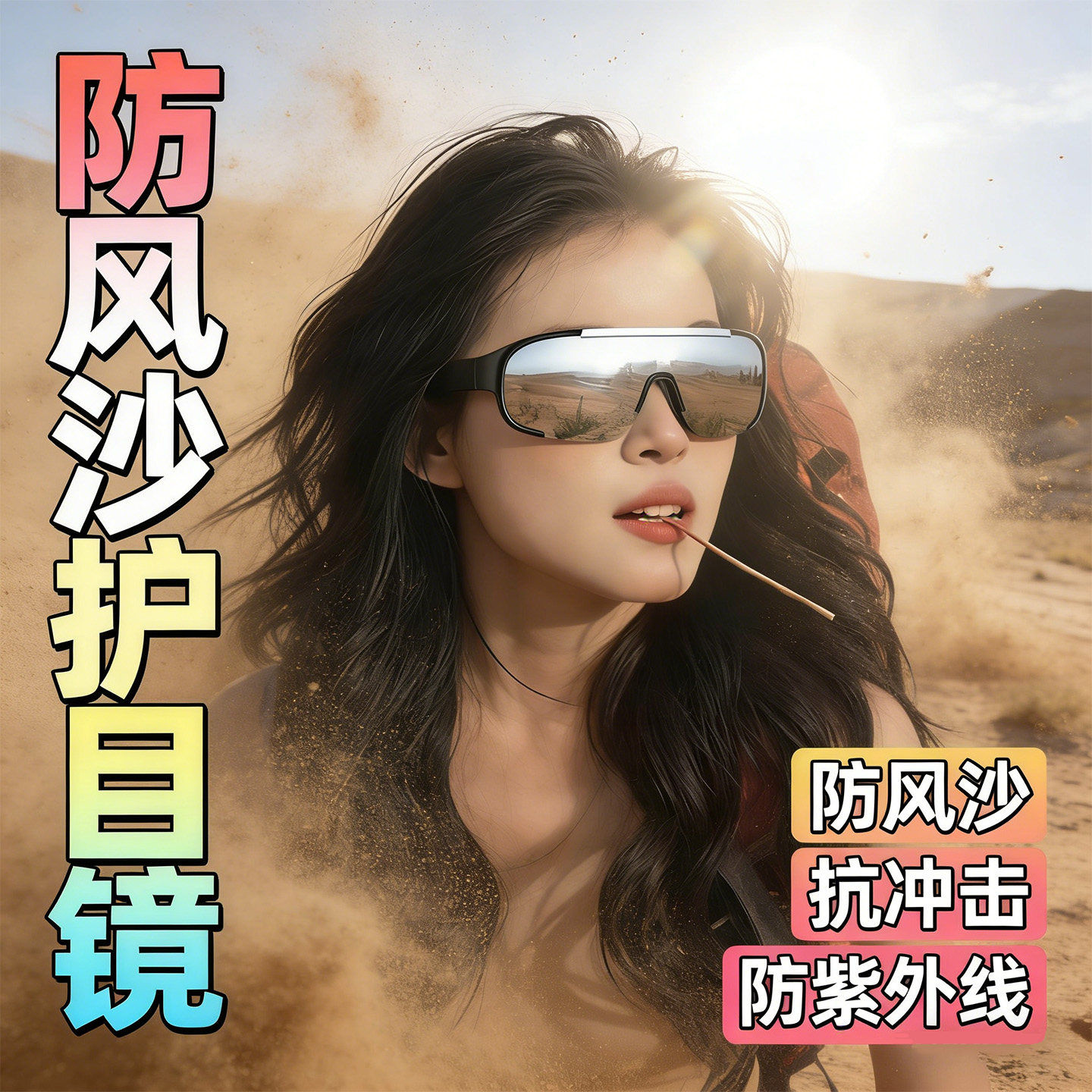 2026高颜值沙漠防风沙护目镜防风抗冲击防紫外线视野高清可戴眼镜