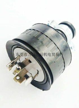 台湾LKEW隆光防雨引挂式插头LK6420附橡胶套WF8420电机连接5KW用