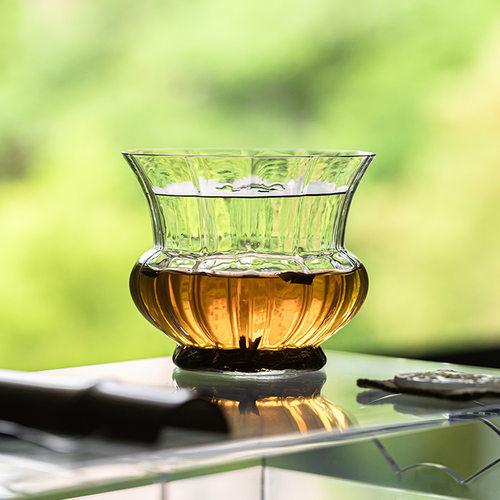 观岚透明玻璃建水大容量水盂茶桌茶渣缸茶洗储水茶渣桶茶具配件