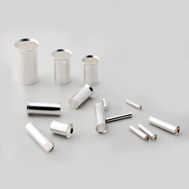 EN25-16管形裸端头GT铜压接管欧式端子插针小铜管针形铜连接管