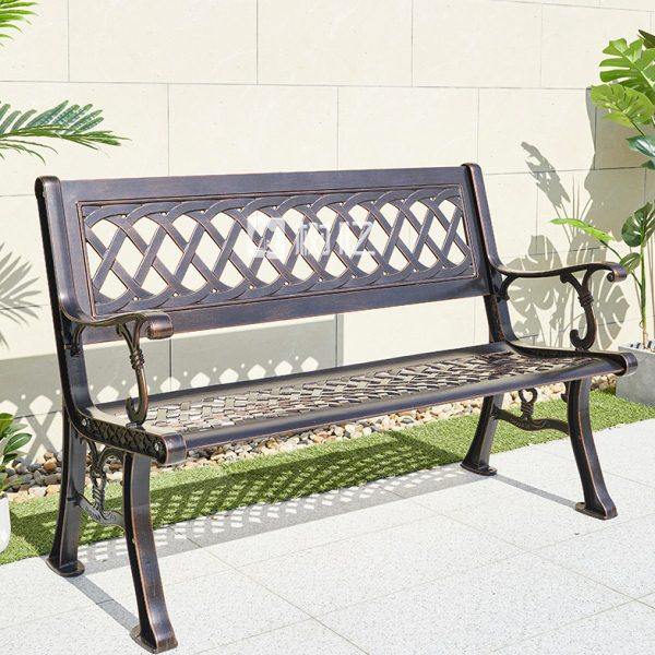 户外铸铝公园椅广场休闲长椅靠背座椅室外庭院长条椅园林长凳文泰