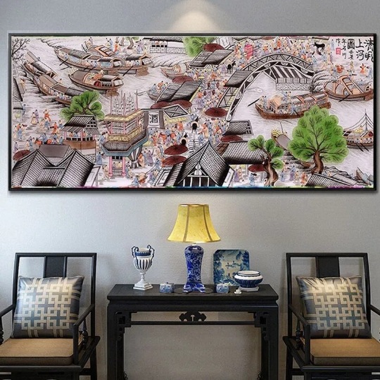 经典5D钻石画客厅满钻清明上河图贴钻画点钻钻石十字绣圆钻砖石绣