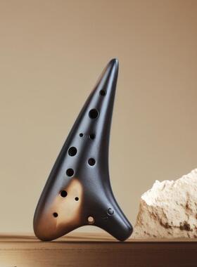 陶瓷笛子十二孔高音SC调素烧熏烧陶笛12孔琴行热卖学校培训教学