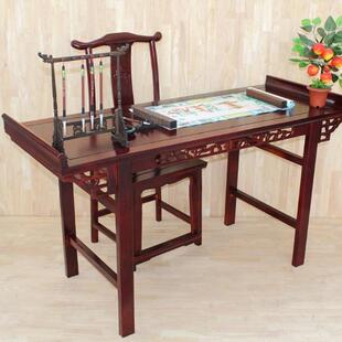 实木书桌课桌学校教室桌子辅导班培训桌凳仿古国学馆课桌椅直发