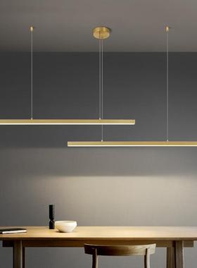 后现代轻奢餐厅吊灯现代简约吧台餐桌灯极简长条个性创意led灯具