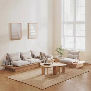 日式风格实木沙发小户型客厅简约简约原木风榻榻米地台储物沙发椅