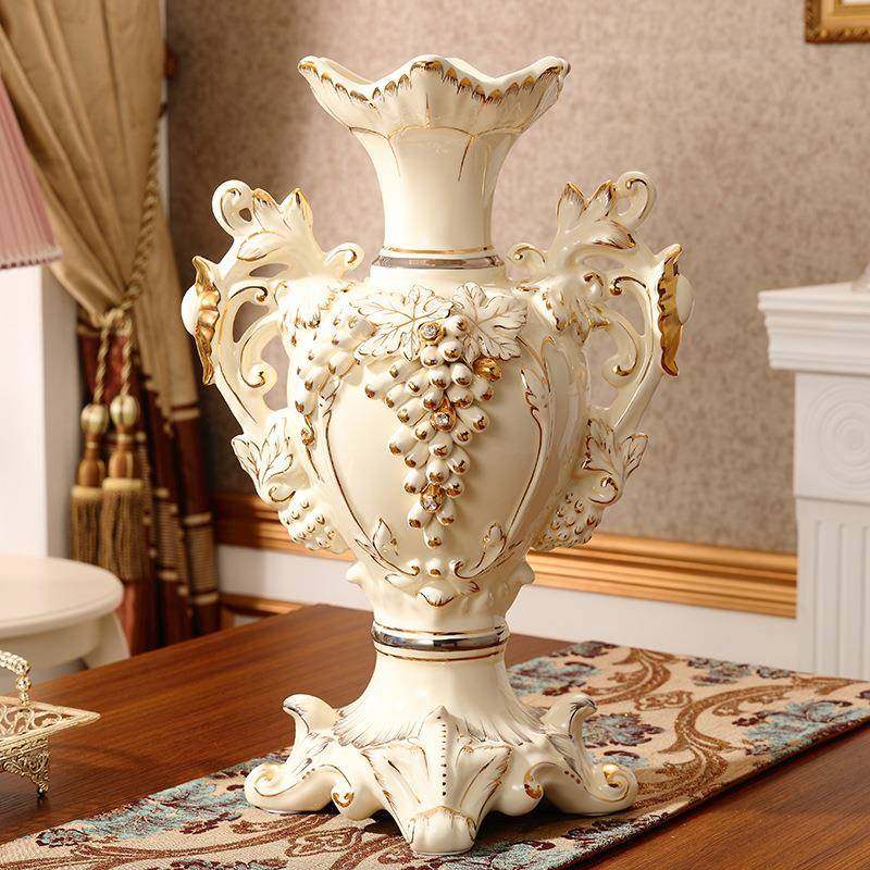 欧式花瓶摆件陶瓷鎏金客厅插花干花复古创意高档奢华电视柜装饰品,纺织面料/辅料/配套,纺织机械配件,淘宝优惠券,粉丝福利购,淘宝优惠卷