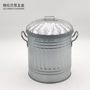 原色双耳镀锌铁皮桶带盖家用铁皮米桶米缸杂粮谷物收纳桶