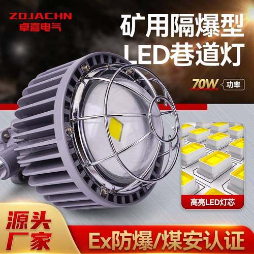 圆形矿用隔爆型LED巷道灯DGS70/127LA防爆井下照明灯井下照明矿灯