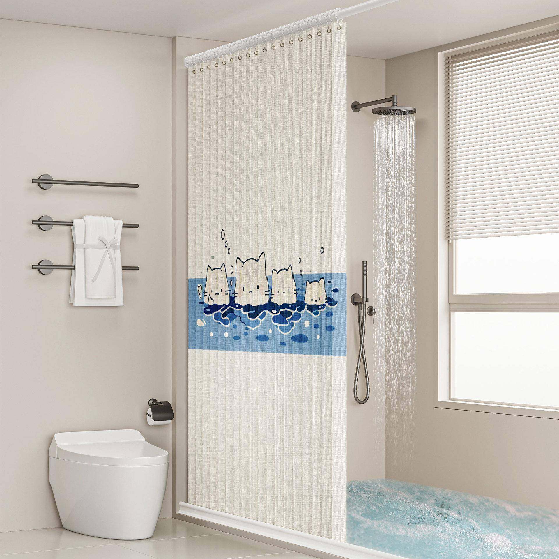 卫生间防水浴帘隐形折叠磁吸透气免打孔淋浴隔断帘隔水帘厨房门帘,农用物资,其他肥料,淘宝优惠券,粉丝福利购,淘宝优惠卷