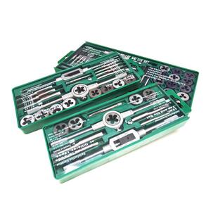 浙工公制丝锥板牙套装/细牙螺纹/合金钢/攻牙绞手五金工具