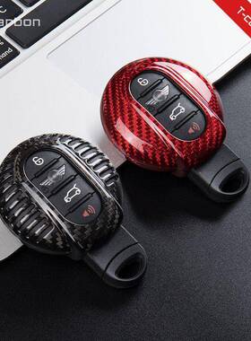 适用于宝马迷你MINI碳纤维钥匙壳玻璃纤维miniF56F55F54保护套
