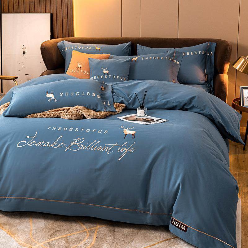 高档100支纯棉磨毛四件套秋冬季加厚保暖全棉刺绣高级感床单被套,农用物资,其他肥料,淘宝优惠券,粉丝福利购,淘宝优惠卷