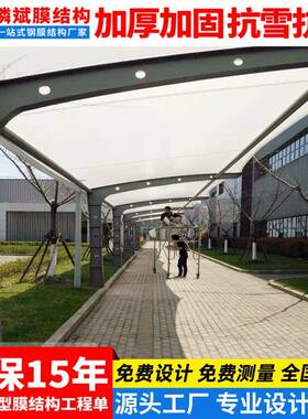 户外景观EFFE透明膜布停车棚高透光膜结构自行车蓬汽车遮阳雨篷