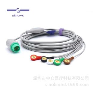 兼容BLT宝莱特M7000M9500M800012针扣式一体心电监护仪导联线