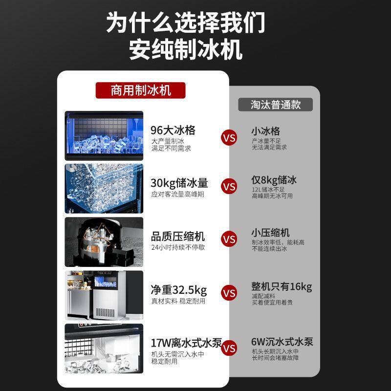 制冰机商用制冰机方块冰全自动制冰机一体机水摆地摊摆摊奶茶店