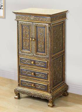 东南亚风格实木整装家具玄关柜国手工木雕储物收纳装饰柜子