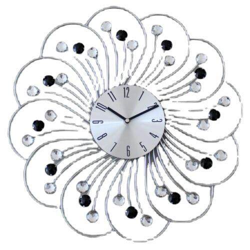 新款时尚创意贴墙钟水晶般银色铁艺挂钟个性艺术装饰客厅卧室时钟,纺织面料/辅料/配套,纺织机械配件,淘宝优惠券,粉丝福利购,淘宝优惠卷