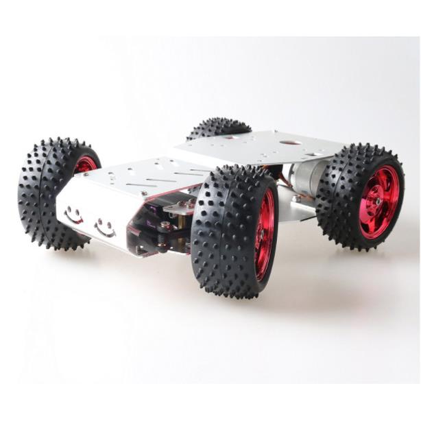 新品上市智能汽车底盘STM转向汽车模型舵机+33电机两驱