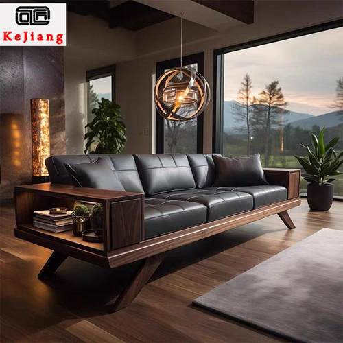 北美黑胡桃新中式罗汉床实木沙发民宿客厅贵妃榻轻奢简约现代家具