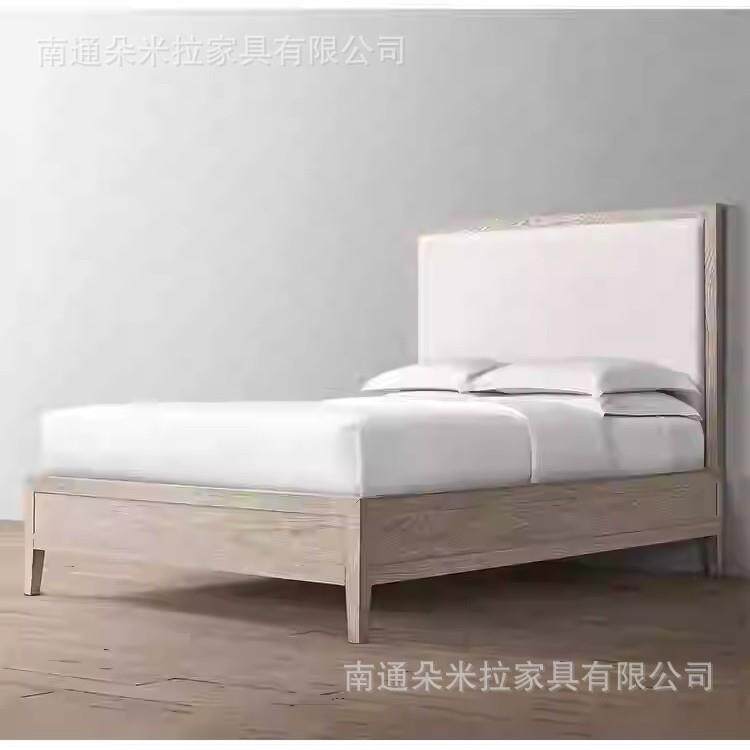 RH美式乡村实木儿童床法式单人床复古白做旧橡木男孩女孩床