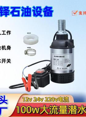 大无刷100w12v24v220v螺纹出水口 底吸滤网 加粗电源线 防水开关