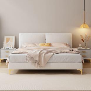 青罗记现代简约布艺床新款网红科技布床床头极简主卧室家用双人床