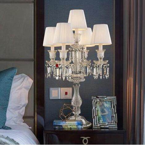 欧式客厅水晶台灯简约现代创意家用婚房床头卧室台灯大气奢华台灯