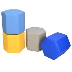 六边形软包沙发凳子早教六角凳皮凳彩色创意软包矮凳幼儿园坐凳