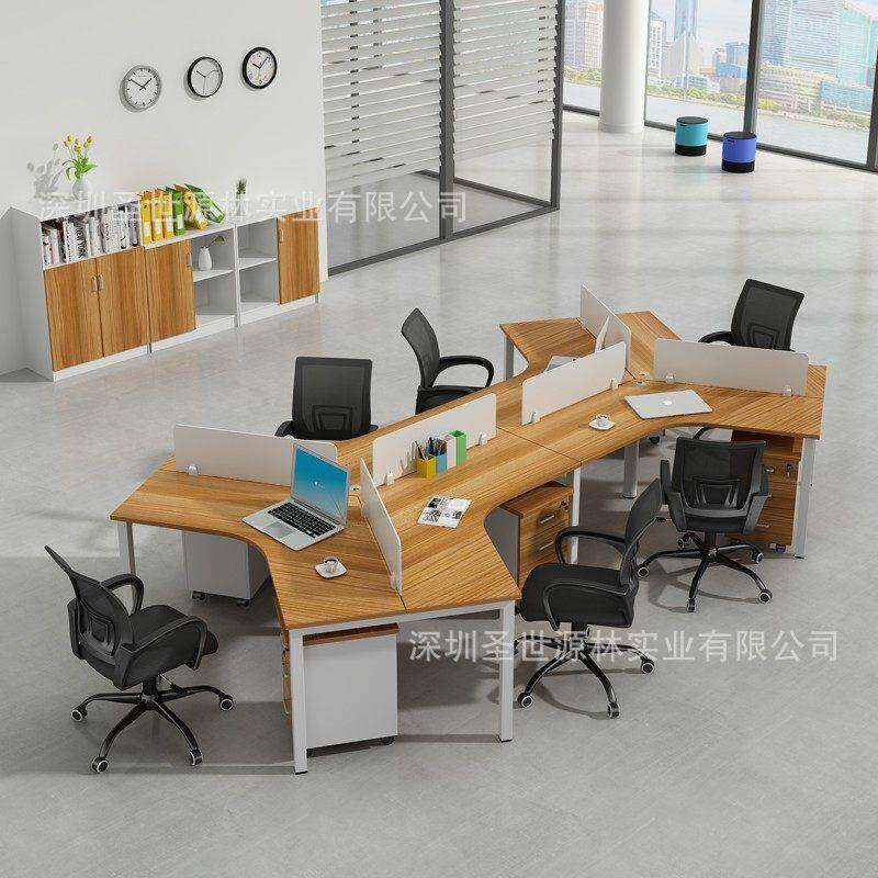 办公桌椅组合简约现代员工位369异型办公电脑桌子创意职员办公桌
