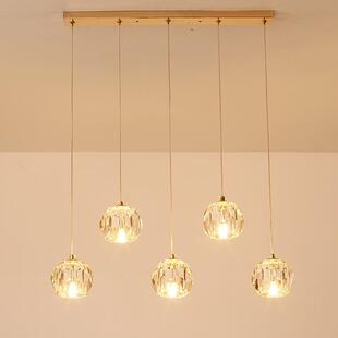 北欧吊灯现代简约水晶全铜轻奢灯具网红灯饰分子灯创意个性客厅灯