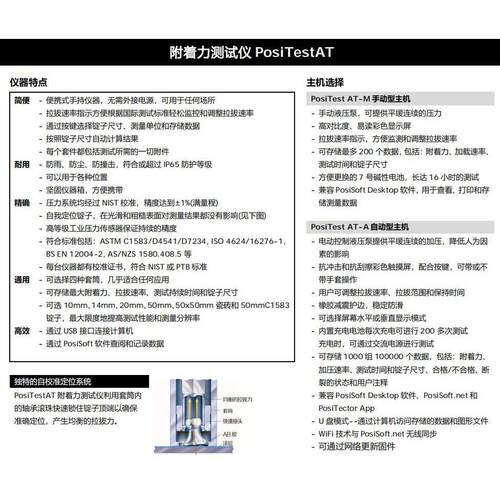 美国DeFelsko公司PosiTest AT-M数字显示拉拔式附着力测试仪