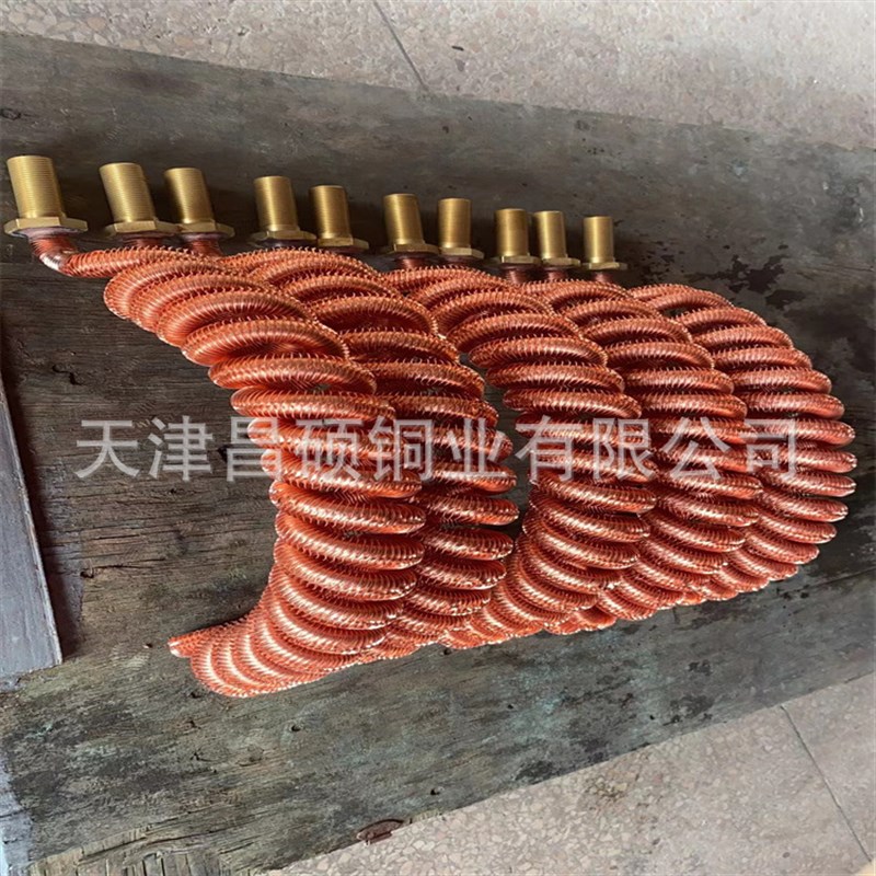 T2蒸汽翅片管 换热空气加热器绕片管 水冷铜管加工 烤箱用W型蛇形