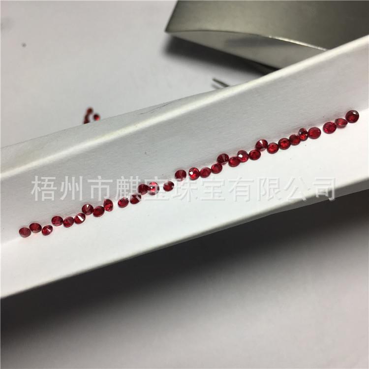 天然血红红宝石 圆形0.8MM至3.5MM尖底刻面首饰配石