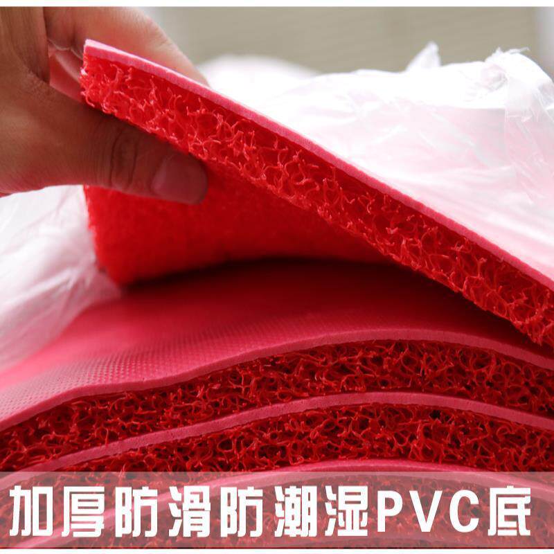 厂家直销PVC丝圈塑料地毯1.2*18米红色开张庆典走廊过道地垫脚垫